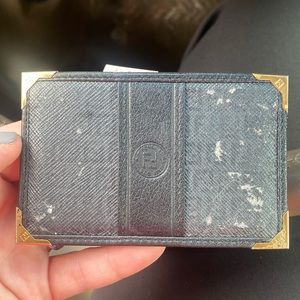 Fendi card holder black and gold vintage